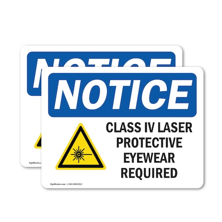 Signmission Radiation & Laser Sign, 7 in H x 10 in W, Vinyl Decal, Rectangle OS-2PACK-NS-D-710-L-10604